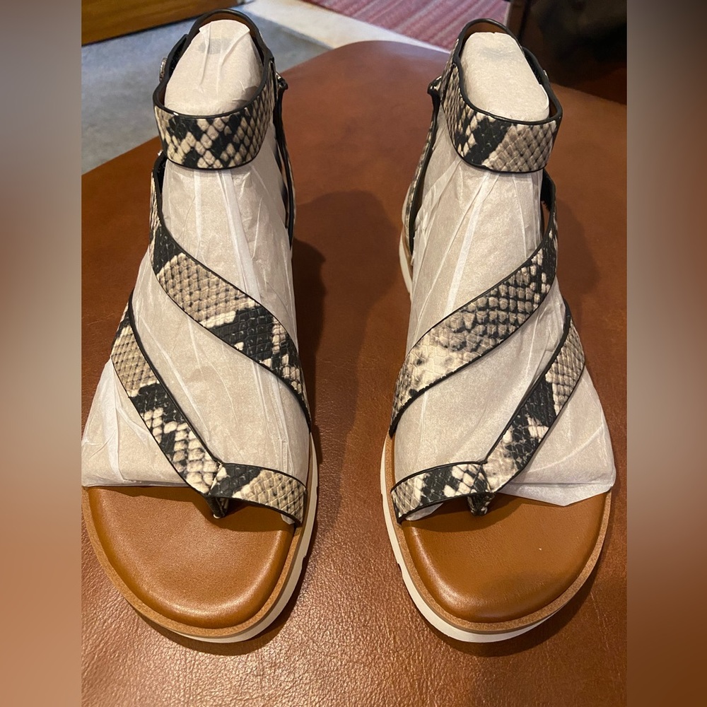 New! Franco Sarto Daven sport snakeskin sandals Sz 7